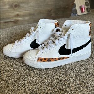Nike Blazers with leopard detail